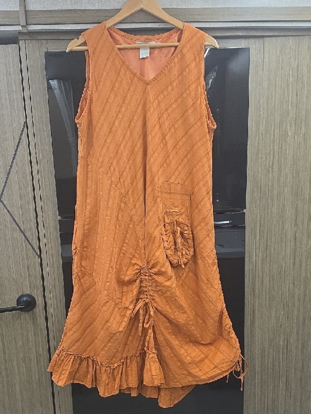 Burnt Orange, Midi/Maxi Boho Dress By "GRIFFLIN PARIS" 100%COTTON) 🤎 - Picture 10 of 16